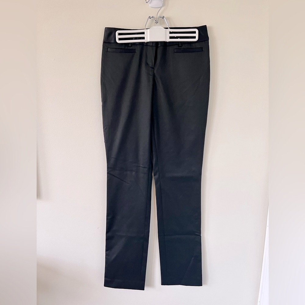 Express Editor Tuxedo Detail Black Dress Pants